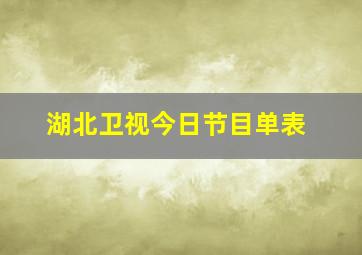 湖北卫视今日节目单表