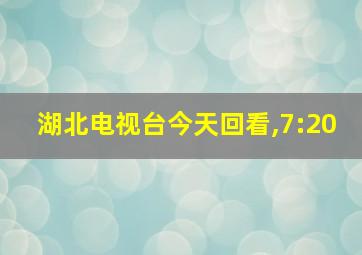 湖北电视台今天回看,7:20