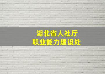 湖北省人社厅职业能力建设处