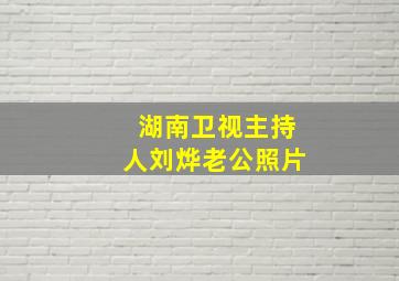 湖南卫视主持人刘烨老公照片