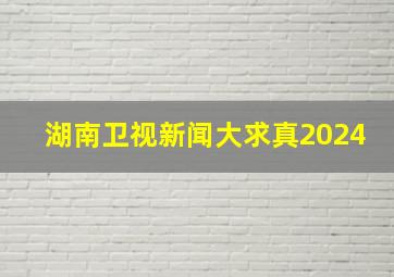 湖南卫视新闻大求真2024