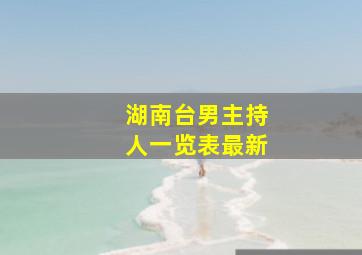 湖南台男主持人一览表最新