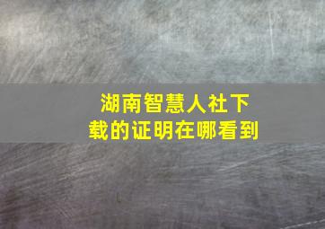 湖南智慧人社下载的证明在哪看到