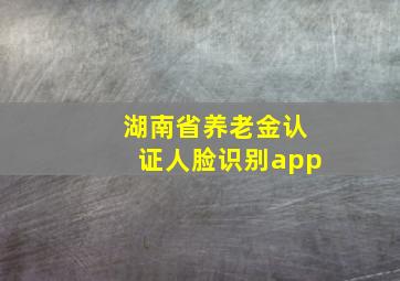 湖南省养老金认证人脸识别app