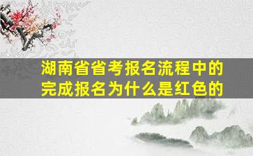 湖南省省考报名流程中的完成报名为什么是红色的