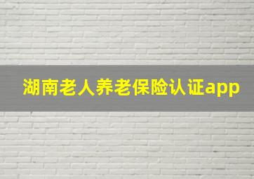 湖南老人养老保险认证app