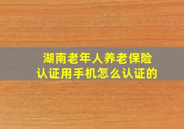 湖南老年人养老保险认证用手机怎么认证的