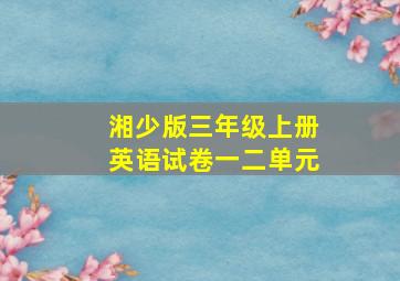 湘少版三年级上册英语试卷一二单元