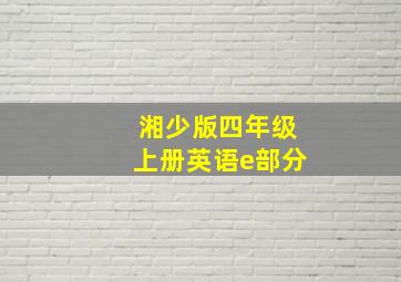 湘少版四年级上册英语e部分