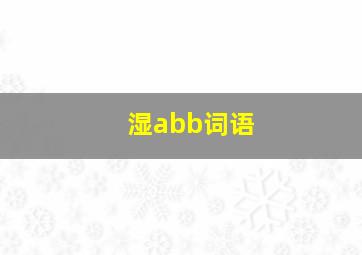 湿abb词语