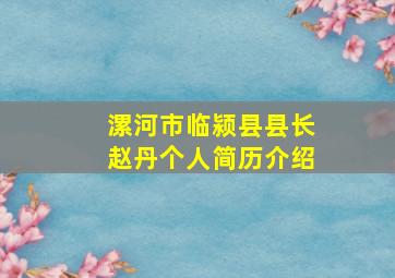 漯河市临颍县县长赵丹个人简历介绍