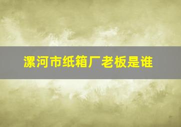 漯河市纸箱厂老板是谁