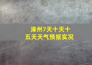 漳州7天十天十五天天气预报实况