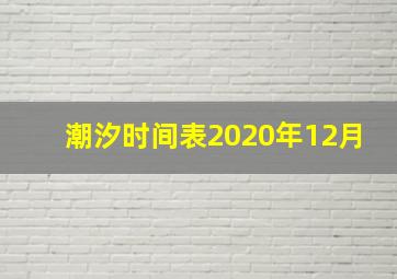 潮汐时间表2020年12月