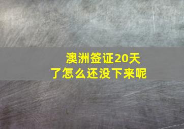 澳洲签证20天了怎么还没下来呢