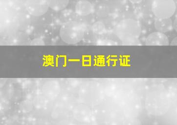 澳门一日通行证