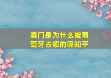 澳门是为什么被葡萄牙占领的呢知乎