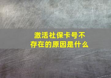 激活社保卡号不存在的原因是什么