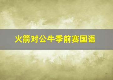 火箭对公牛季前赛国语