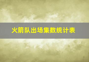 火箭队出场集数统计表