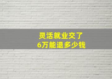 灵活就业交了6万能退多少钱