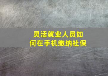 灵活就业人员如何在手机缴纳社保