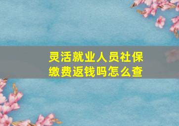 灵活就业人员社保缴费返钱吗怎么查