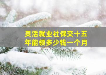 灵活就业社保交十五年能领多少钱一个月