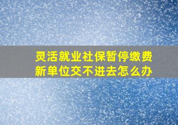 灵活就业社保暂停缴费新单位交不进去怎么办