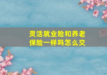 灵活就业险和养老保险一样吗怎么交