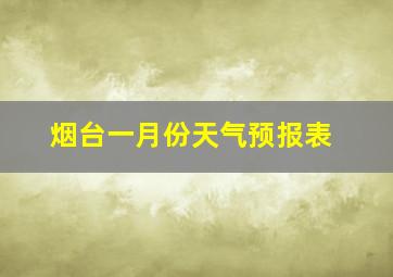 烟台一月份天气预报表