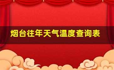 烟台往年天气温度查询表