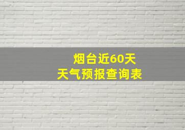 烟台近60天天气预报查询表