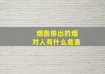 烟囱排出的烟对人有什么危害