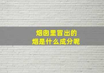 烟囱里冒出的烟是什么成分呢