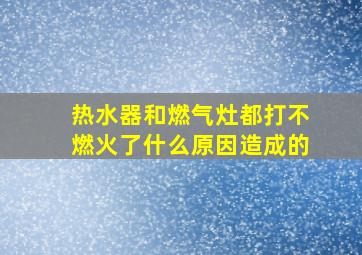 热水器和燃气灶都打不燃火了什么原因造成的