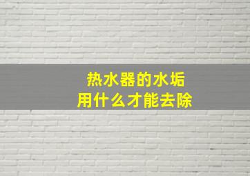 热水器的水垢用什么才能去除