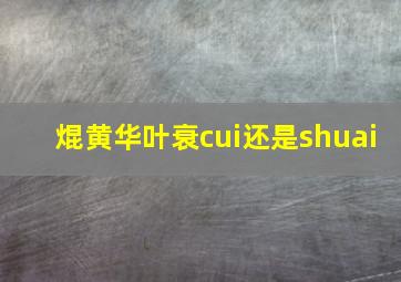 焜黄华叶衰cui还是shuai