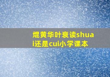 焜黄华叶衰读shuai还是cui小学课本