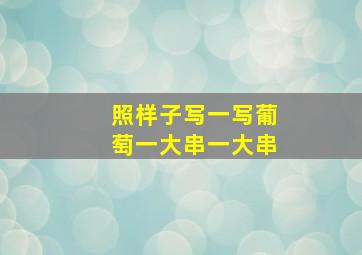 照样子写一写葡萄一大串一大串