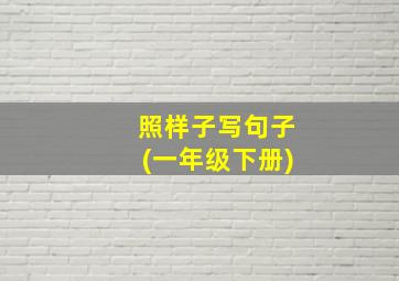 照样子写句子(一年级下册)