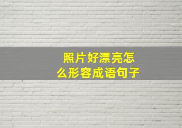 照片好漂亮怎么形容成语句子