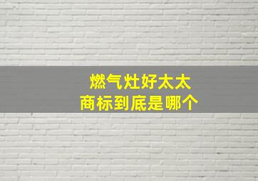 燃气灶好太太商标到底是哪个