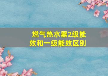 燃气热水器2级能效和一级能效区别