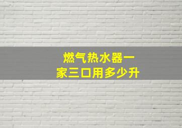 燃气热水器一家三口用多少升