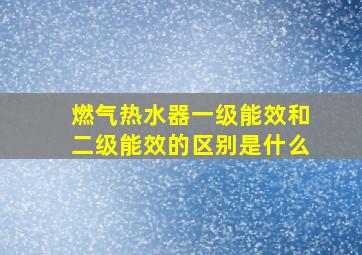 燃气热水器一级能效和二级能效的区别是什么