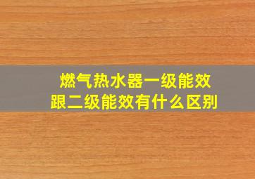 燃气热水器一级能效跟二级能效有什么区别