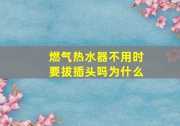 燃气热水器不用时要拔插头吗为什么