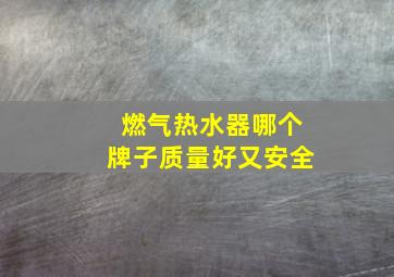 燃气热水器哪个牌子质量好又安全