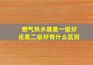 燃气热水器是一级好还是二级好有什么区别